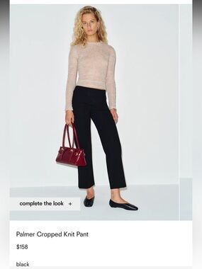 Reformation Palmer Cropped Knit Pant - GREY